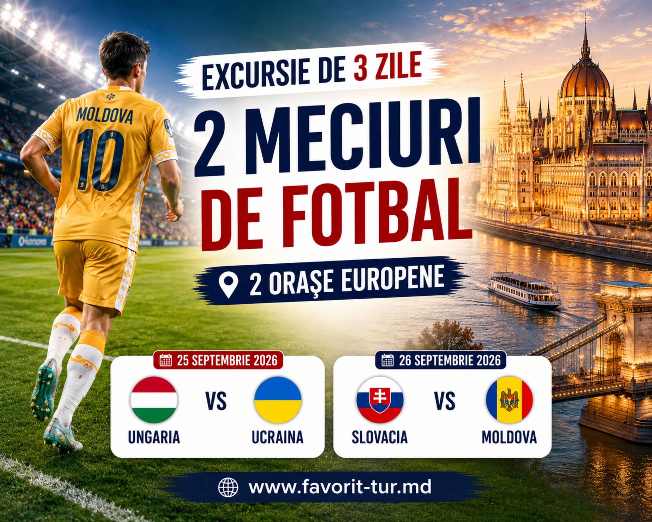 2 meciuri, 2 țări și 3 zile de fotbal: Budapesta și Prešov